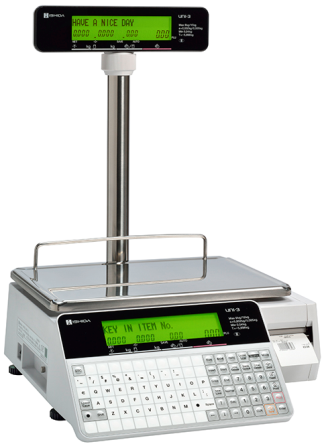 Cash Register Receipt and Label Printing Scale - Alpha 2 Line Display - Pole