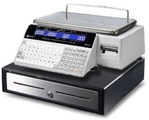 Cash Register Receipt and Label Printing Scale - Fluorescent Numeric - Bench