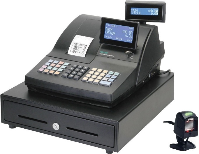 Cash Register ABM-510R with Counter Laser "Hands-Free" Scanner