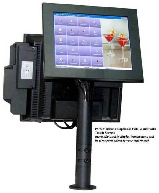POS Monitor 15" on Pole Mount with Touch Screen