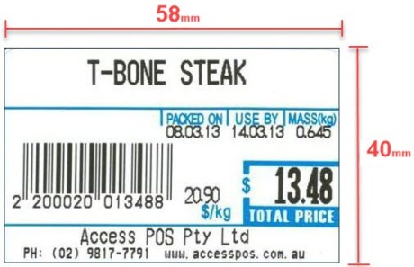 Scale Label with no Ingredient Printing