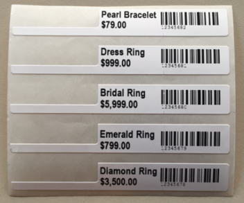 Jewellery Labels from POS Software