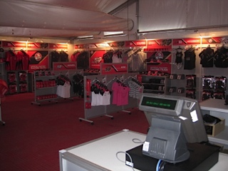 POS System at HRT & Red Bull Racing merchandise tent at V8 Supercar Clipsal 500 Adelaide event